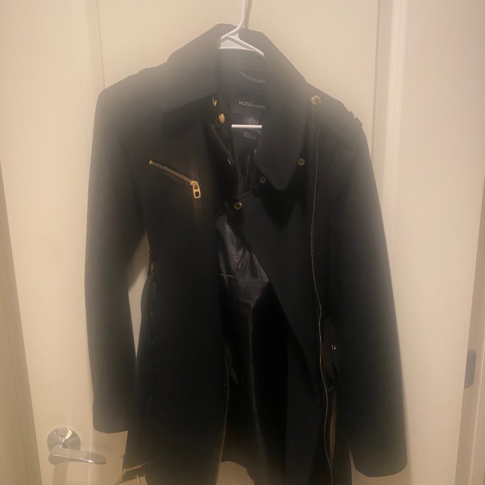 Black and gold winter peacoat